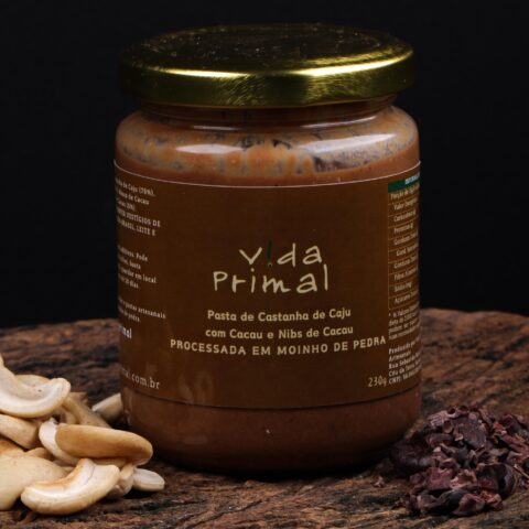 PASTA DE CASTANHA DE CAJU COM CACAU E NIBS DE CACAU 230g